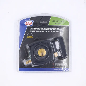 CERRADURA SOBREPONER CILINDRO SUELTO 30-45 MM NEGRO miniatura 1