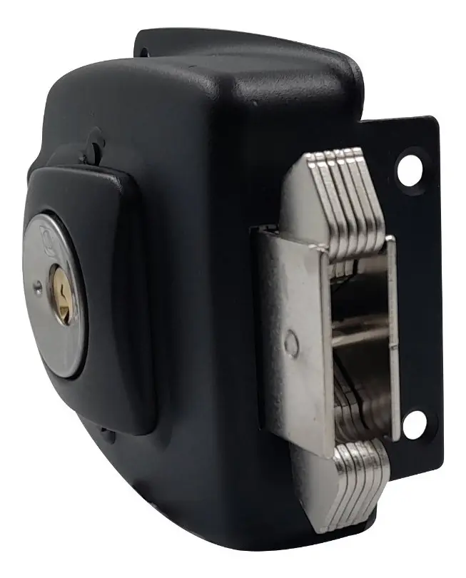 CERRADURA SOBREP. PORTON CORREDERA L2200 CIL.FIJO 30 MM CON CAJA METALICA miniatura 1