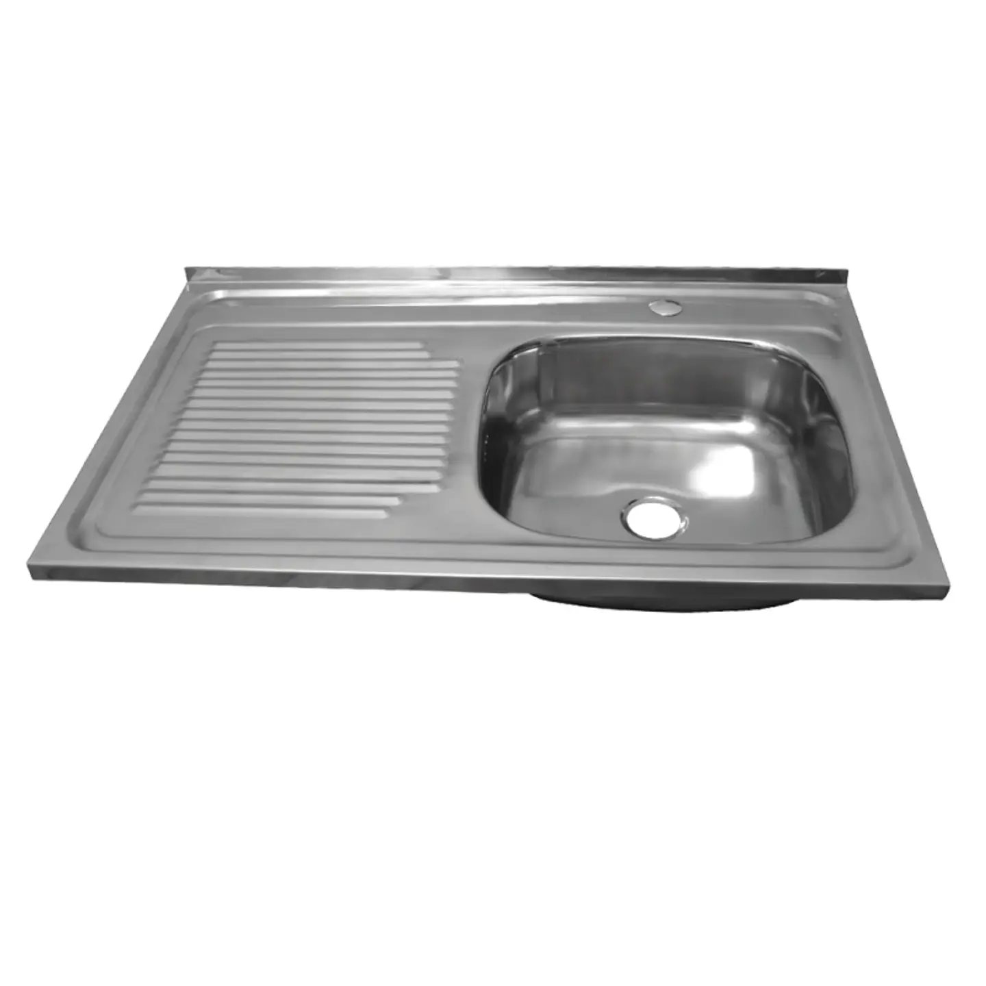 LAVAPLATO INOX. BRILL. 800X500 SEC. IZQ. PERF. MONOM. + DESAGUE